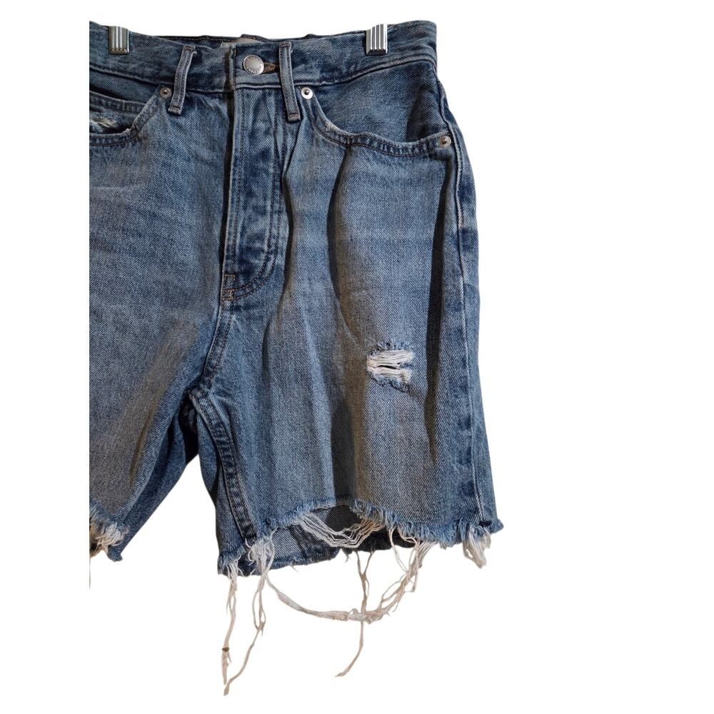 Everlane The Rigid Way High Short Organic Cotton Denim Cutoff Distressed Shorts - Picture 9 of 10
